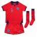 Tanie Strój piłkarski Anglia Marcus Rashford #11 Koszulka Wyjazdowej dla dziecięce MŚ 2022 Krótkie Rękawy (+ szorty)
